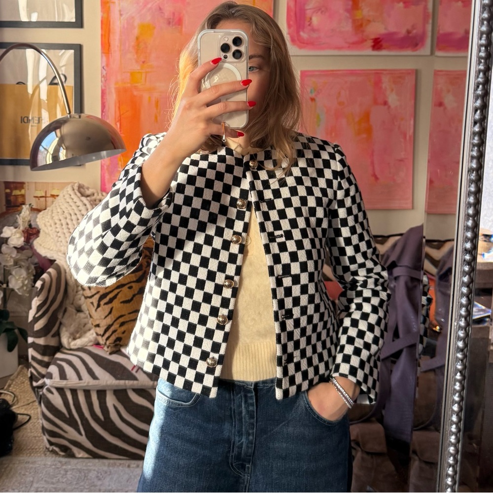 Mango checkerboard jacket